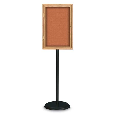 United Visual Products Corkboard, Double Door, Radius Frame, 60x36", Black/Cobalt UV7004-BLACK-COBACC